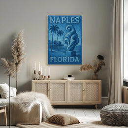 Naples Florida Poster Wall Art Coastal Beach Scene