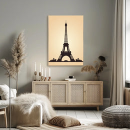 Eiffel Tower Silhouette Minimalist Travel Poster