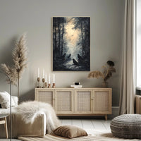 Enchanted Forest With Ravens Poster