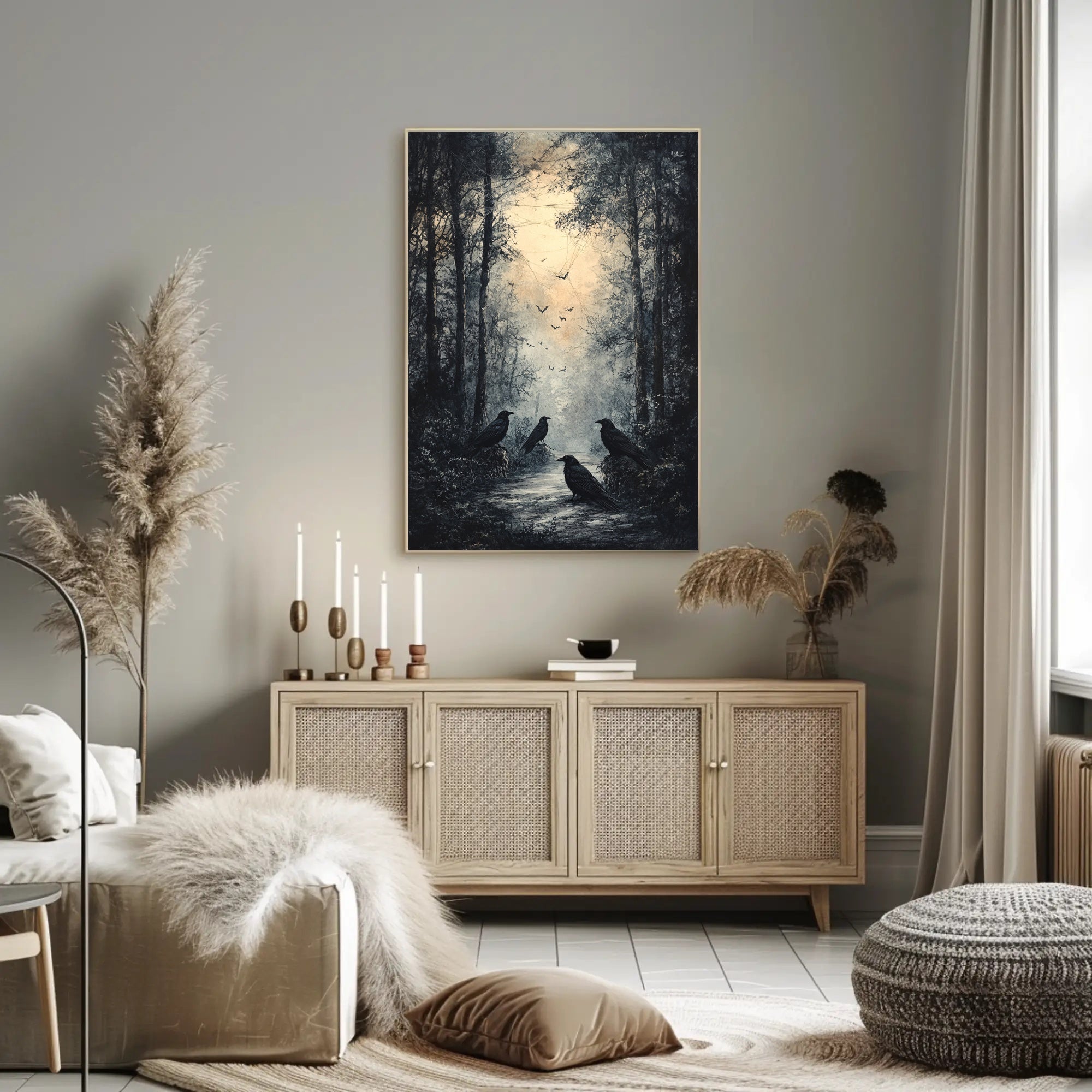 Enchanted Forest With Ravens Poster