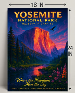 Yosemite National Park Majesty in Granite Poster PosterGoat