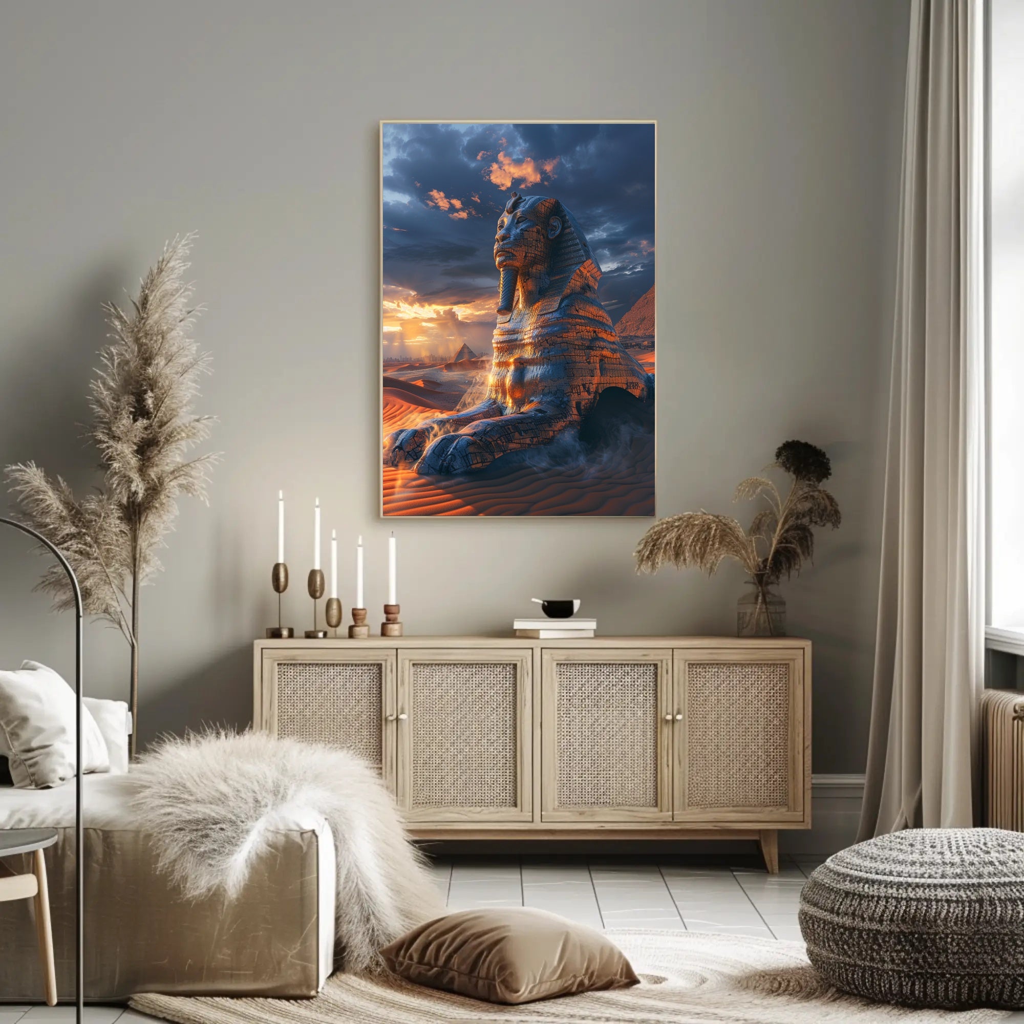 Mystical Sphinx Sunset Cultural or Heritage Poster PosterGoat