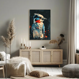 Vibrant Abstract Bird Art Poster for Modern Spaces