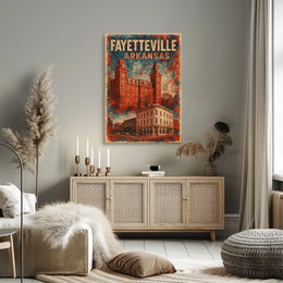 Fayetteville Cityscape Vintage Poster