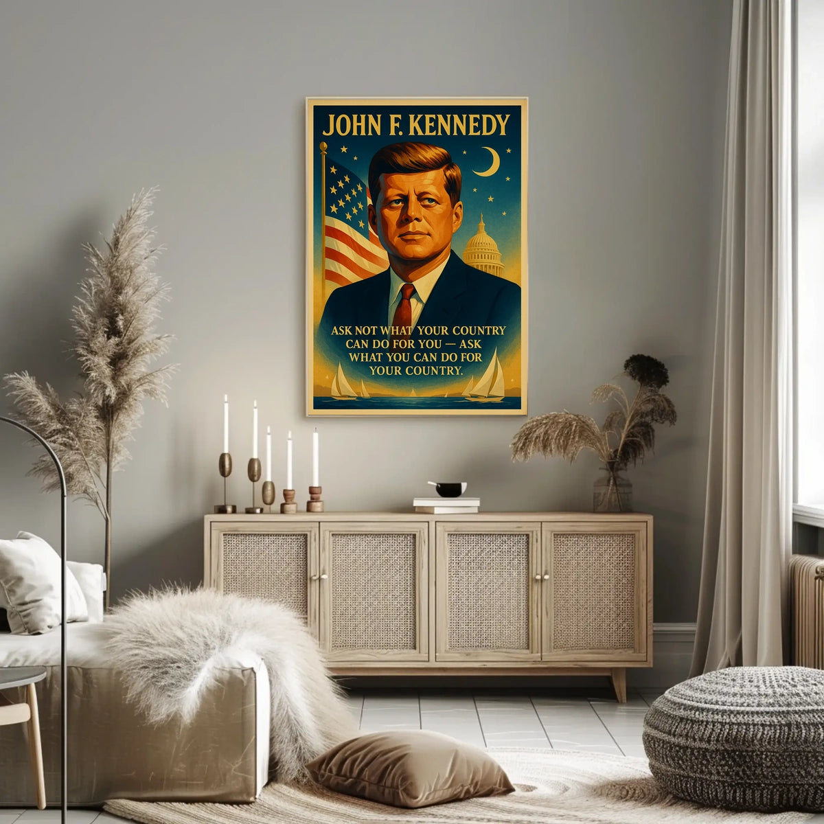 Patriotic Leadership Poster: Vintage American Inspiration Art