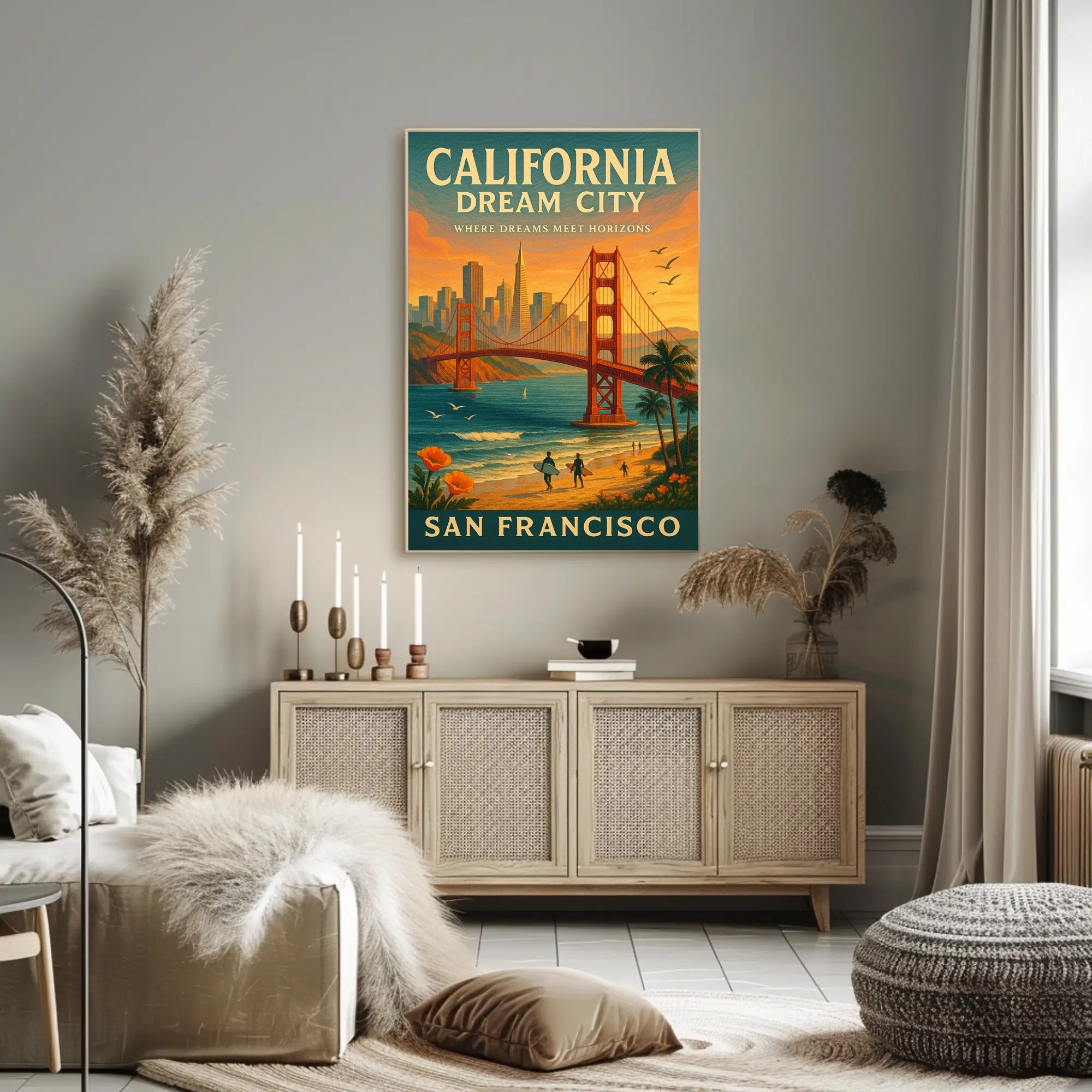 California Dream City Wall Art Print PosterGoat
