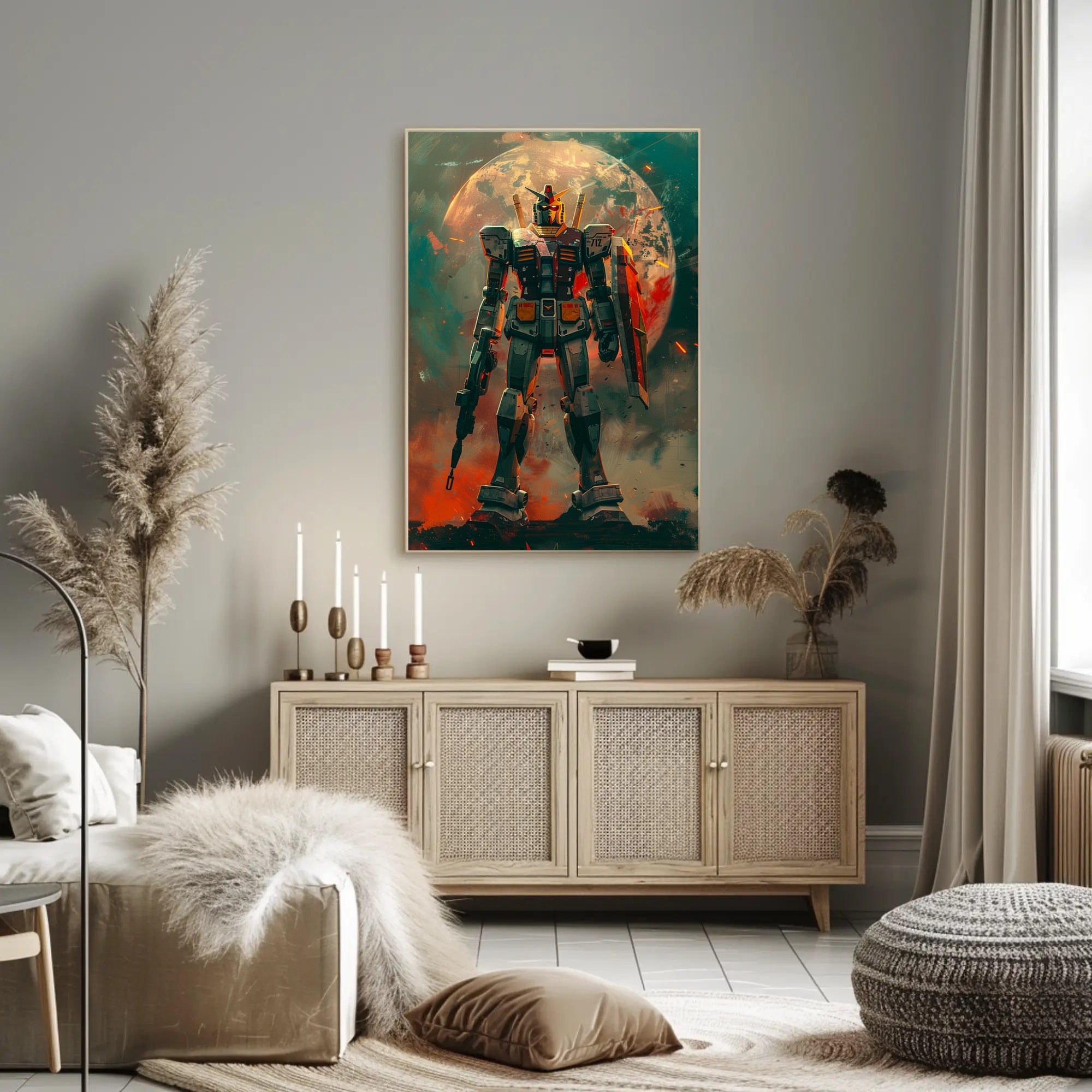 Galactic Mech Warrior Art Print Poster Decor PosterGoat