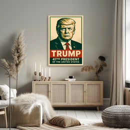 Trump 47th President Patriotic Pop Art Poster