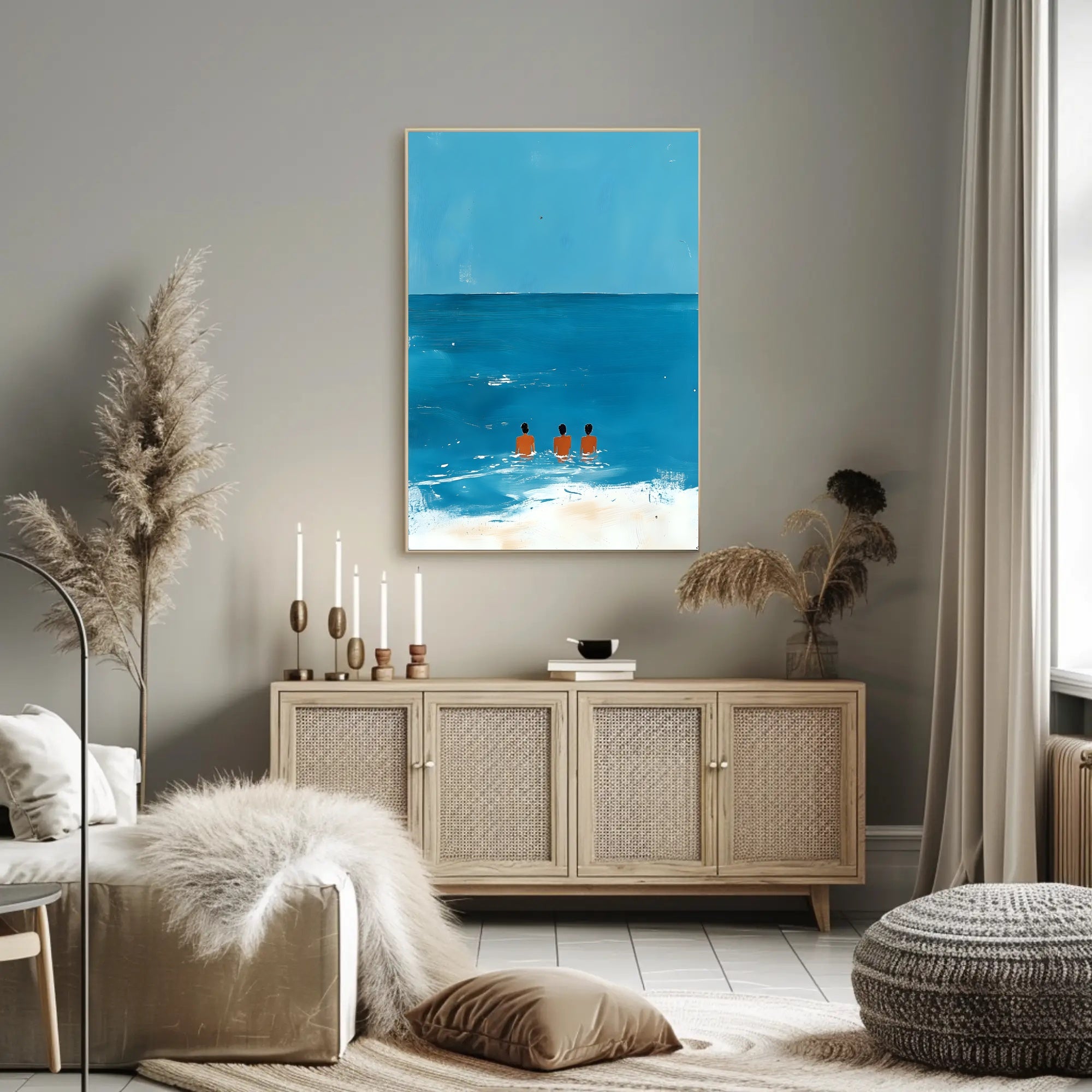 Ocean Trio Coastal Poster Minimalist Beach Wall Art