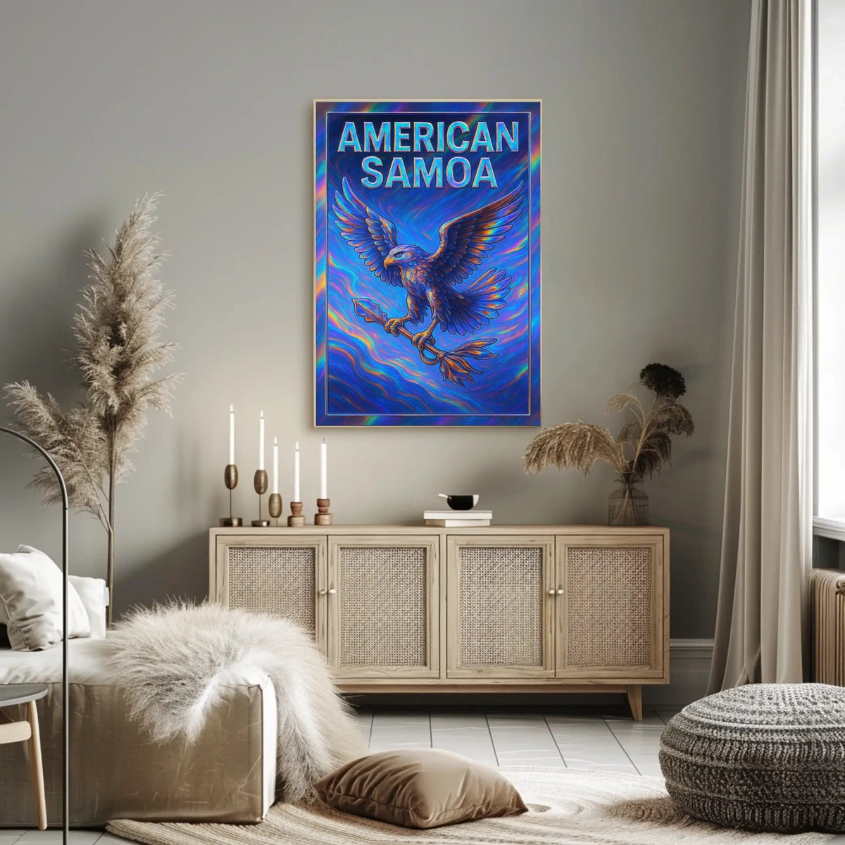 American Samoa Vibrant Eagle Poster