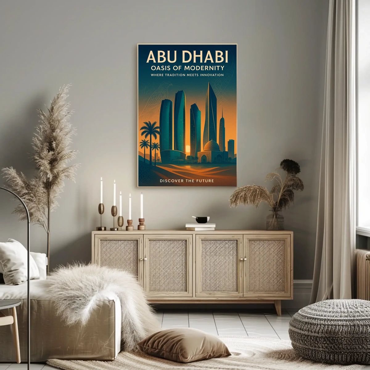 Abu Dhabi Cityscape Tradition Meets Innovation Travel Poster
