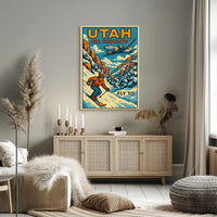 Fly to Utah Ski Resorts Poster