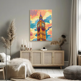 Big Ben Pop Art Poster: Vibrant London Icon