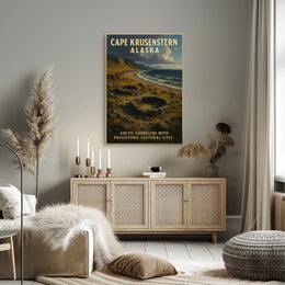 Cape Krusenstern Alaska Scenic Map Style Travelers Poster
