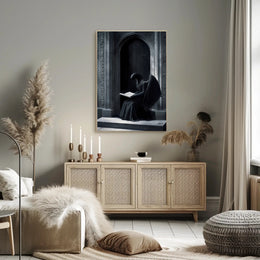 Enigmatic Angelic Creature in Gothic Fantasy Poster PosterGoat