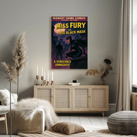 Miss Fury Vintage Comic Nighttime Adventure Pop Culture Poster