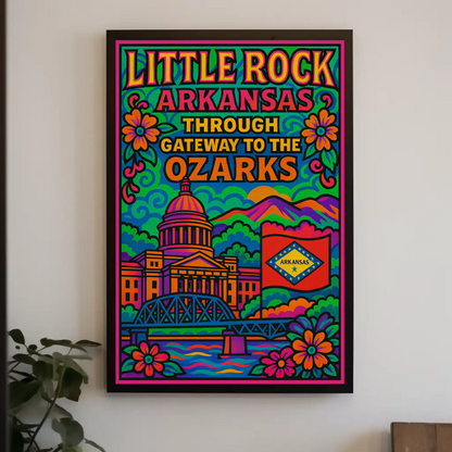 Little Rock Arkansas Ozarks Travel Poster