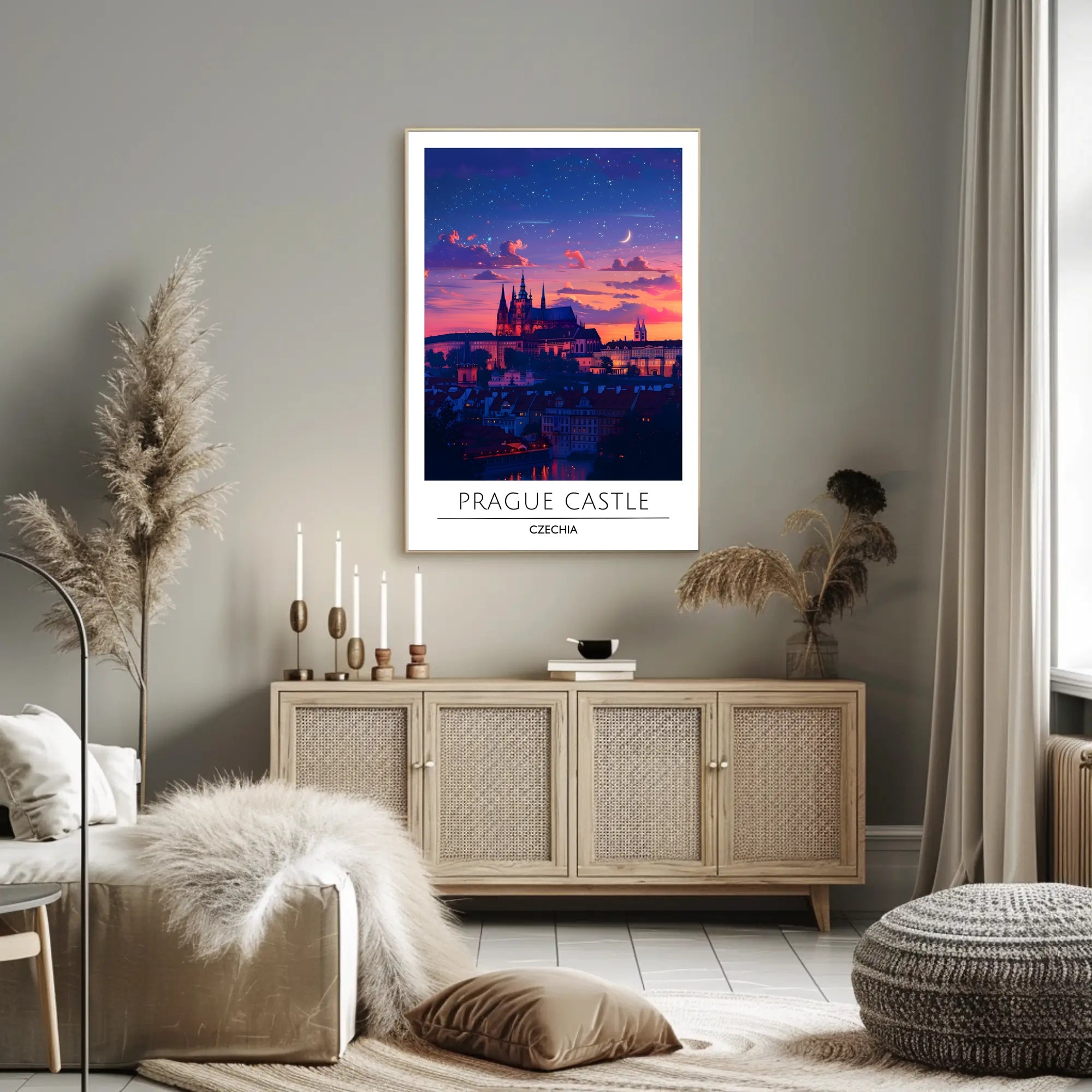 Prague Castle Twilight Enchantment Travel Poster