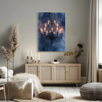 Gothic Chandelier with Skulls Perfect Artistic Statement Poster