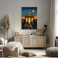 Sunset At The Brandenburg Gate Poster