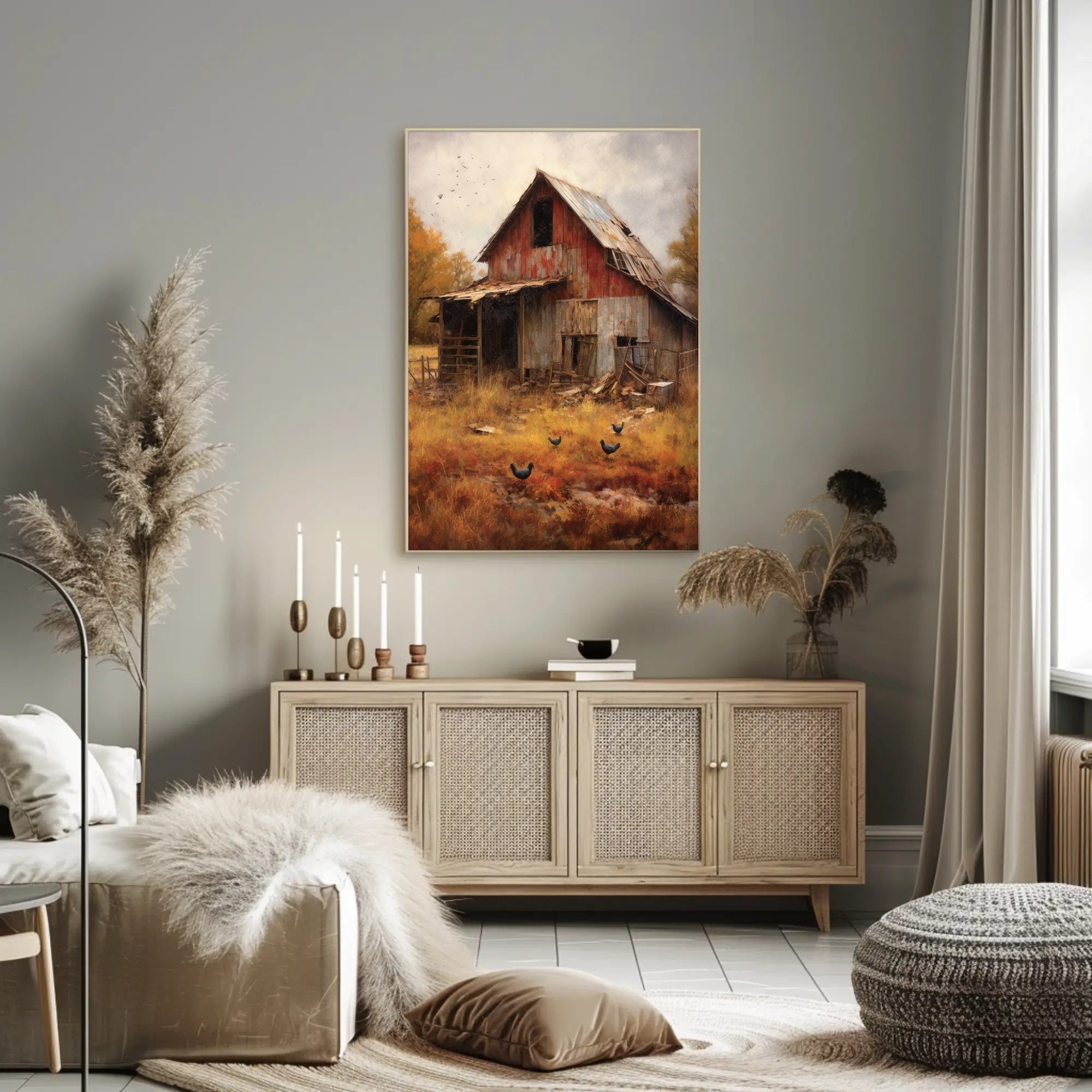 Abandoned Barnyard Travel Poster Art Print Decor