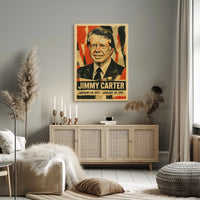 Jimmy Carter 39th President of the United States Layered paper Collage Poster