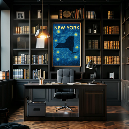 New York Starry Night Poster