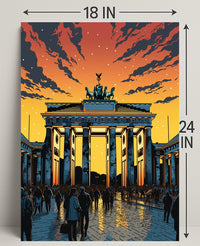 Sunset At The Brandenburg Gate Poster