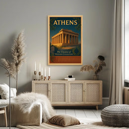 Parthenon Vintage Athens Travel Poster Art Print
