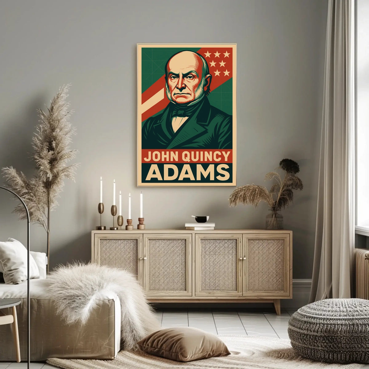 John Quincy Adams Historic Portrait Realism Patriot Poster