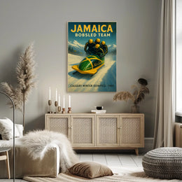Jamaica Bobsled Team 1988 Calgary Winter Poster