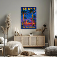 Tropical Christmas In Miami Poster