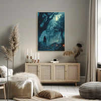 Enchanted Forest Under The Moonlight Art Print Poster PosterGoat