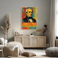 James K. Polk 11th President of the United States Street Art Mashup Poster