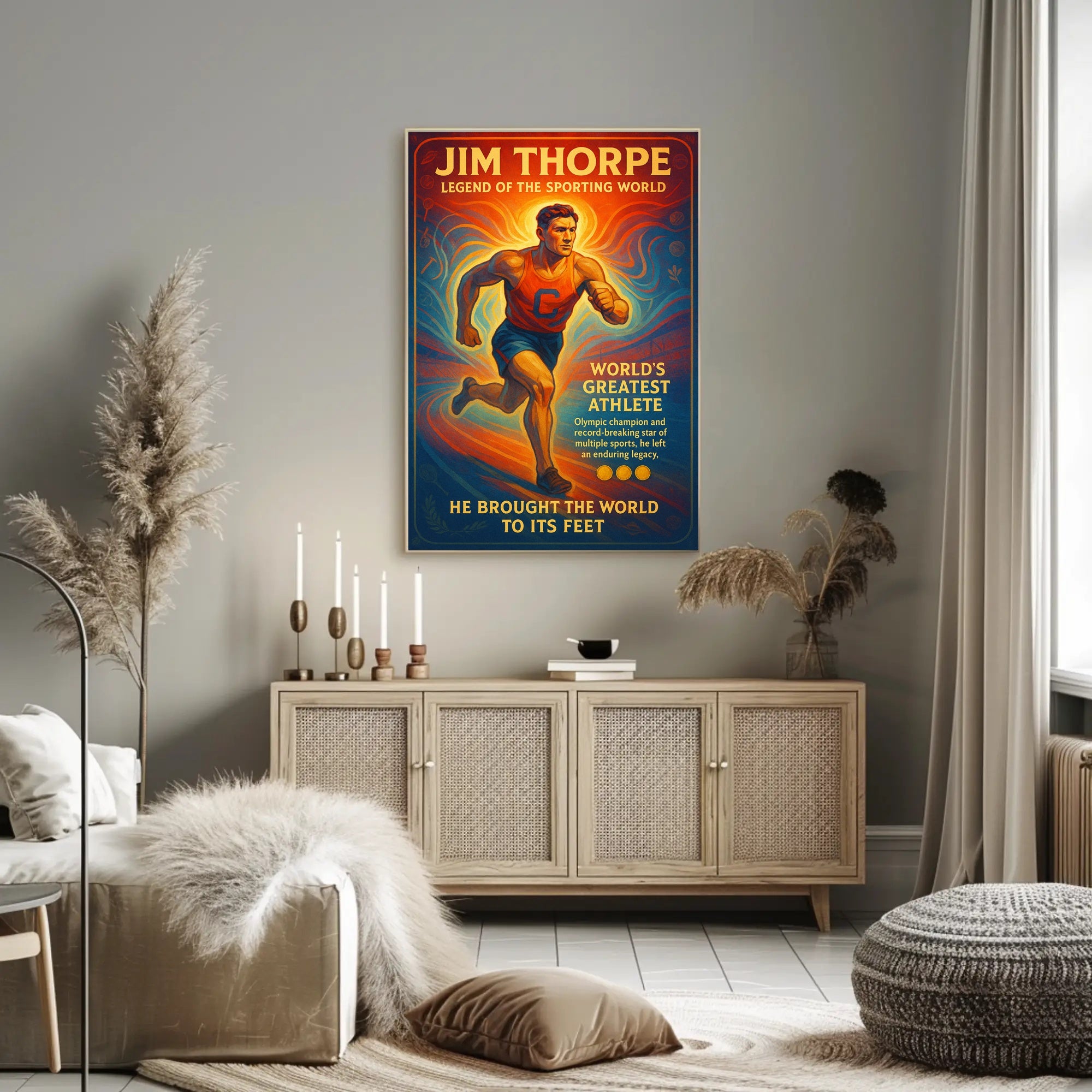 Jim Thorpe Vintage Tribute Sports Poster