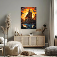 Enchanted Castle At Sunset Poster