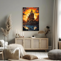 Enchanted Castle At Sunset Poster