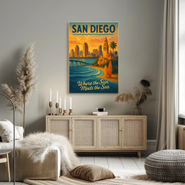San Diego Where The Sun Meets The Sea Poster