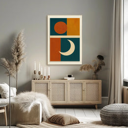 Sun and Moon Abstraction Poster