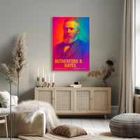Rutherford B. Hayes 19th President of the United States Neon Gradient Overlay Poster