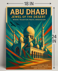 Abu Dhabi Jewel Desert Cityscape Travel Poster