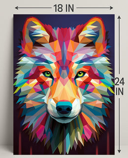 Geometric Wolf Art Poster PosterGoat