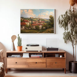 Countryside Village Scene Impressionist Art Poster