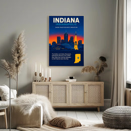 Indianapolis Skyline Travel Poster PosterGoat