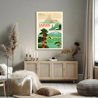 Vintage Japan Mount Fuji Travel Poster