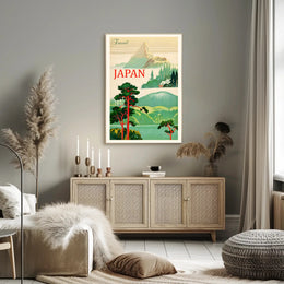 Vintage Japan Mount Fuji Travel Poster