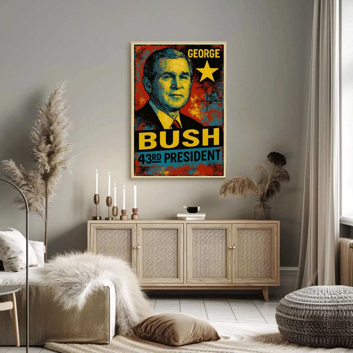 George W. Bush 43rd President of the United States Graffiti Pop Art Poster