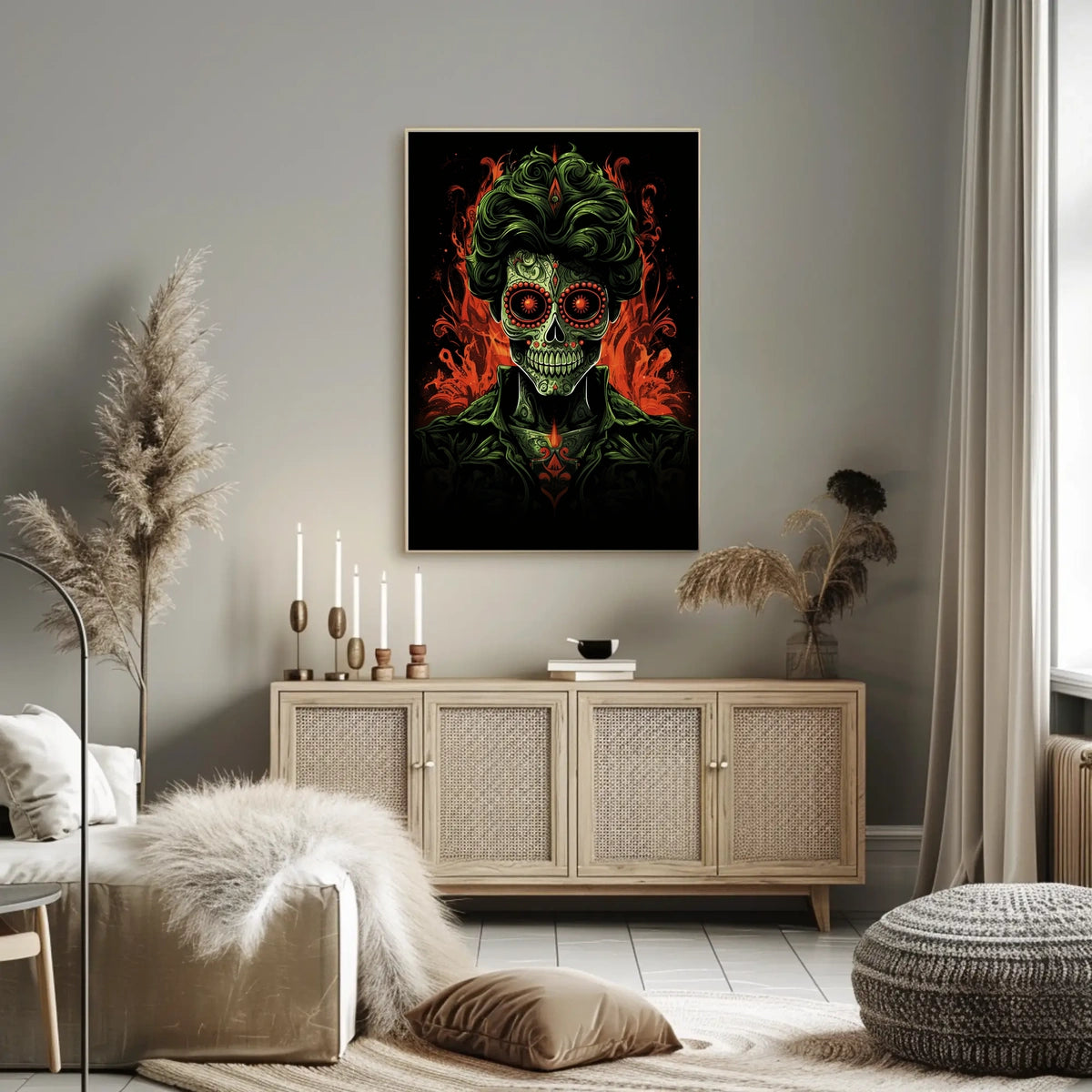 Day of the Dead Sugar Skull Art Poster - Cultural or Heritage Poster