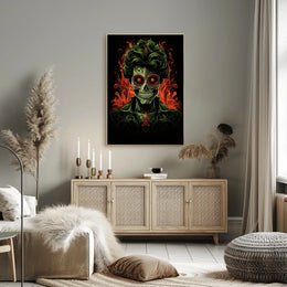 Day of the Dead Sugar Skull Art Poster - Cultural or Heritage Poster