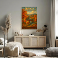 Vermont Scenic Poster Wall Art Nature Landscape Print